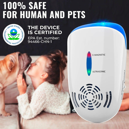 LazyDefence™ - 1-Pack Effective Ultrasonic Pest Repeller: Wall Plug-in, Indoor Repellent, Safe & Quiet - Lazy Pro