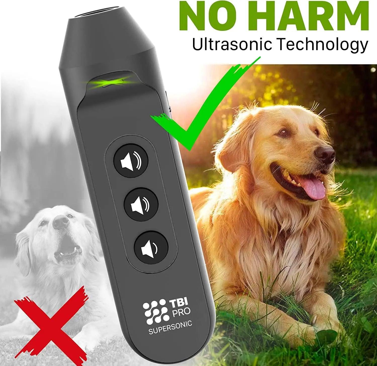 Lazydog 3-in-1 Dog Bark Control Ultrasonic Device | Rechargeable | Barking Deterrent Devices | Handheld Repellent | Stop No Bark Training | 16.8 Ft - Lazy Pro