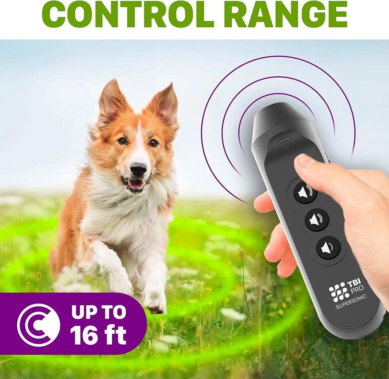 Lazydog 3-in-1 Dog Bark Control Ultrasonic Device | Rechargeable | Barking Deterrent Devices | Handheld Repellent | Stop No Bark Training | 16.8 Ft - Lazy Pro