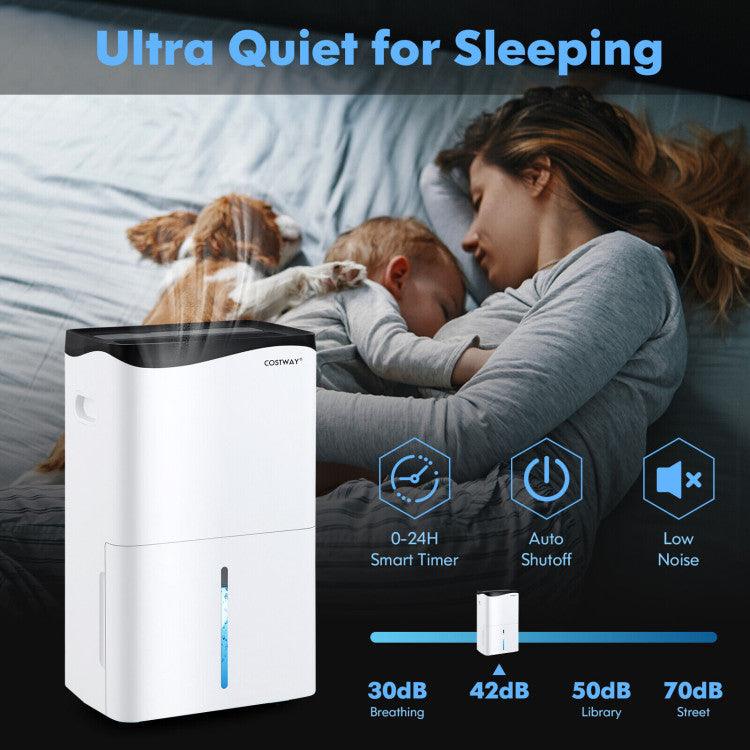 LazyDry™ SuperDry 100 Pint Large Quiet Dehumidifier with App for Room Basements up to 6000 sq ft - Lazy Pro