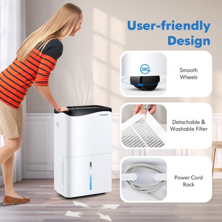 LazyDry™ SuperDry 100 Pint Large Quiet Dehumidifier with App for Room Basements up to 6000 sq ft - Lazy Pro