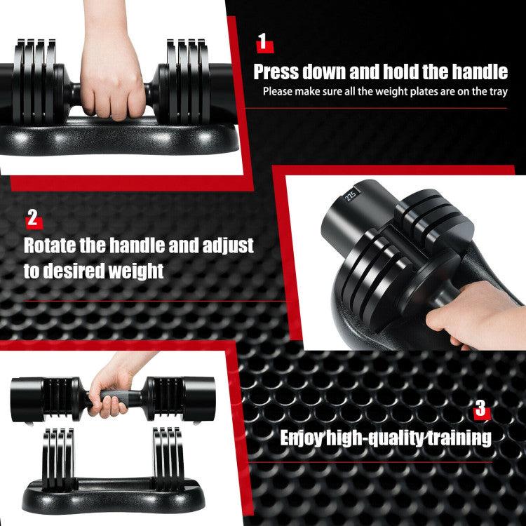 LazyFit™ 27.5 LBS 5-in-1 Adjustable Dumbbell for Gym Home Office - Lazy Pro