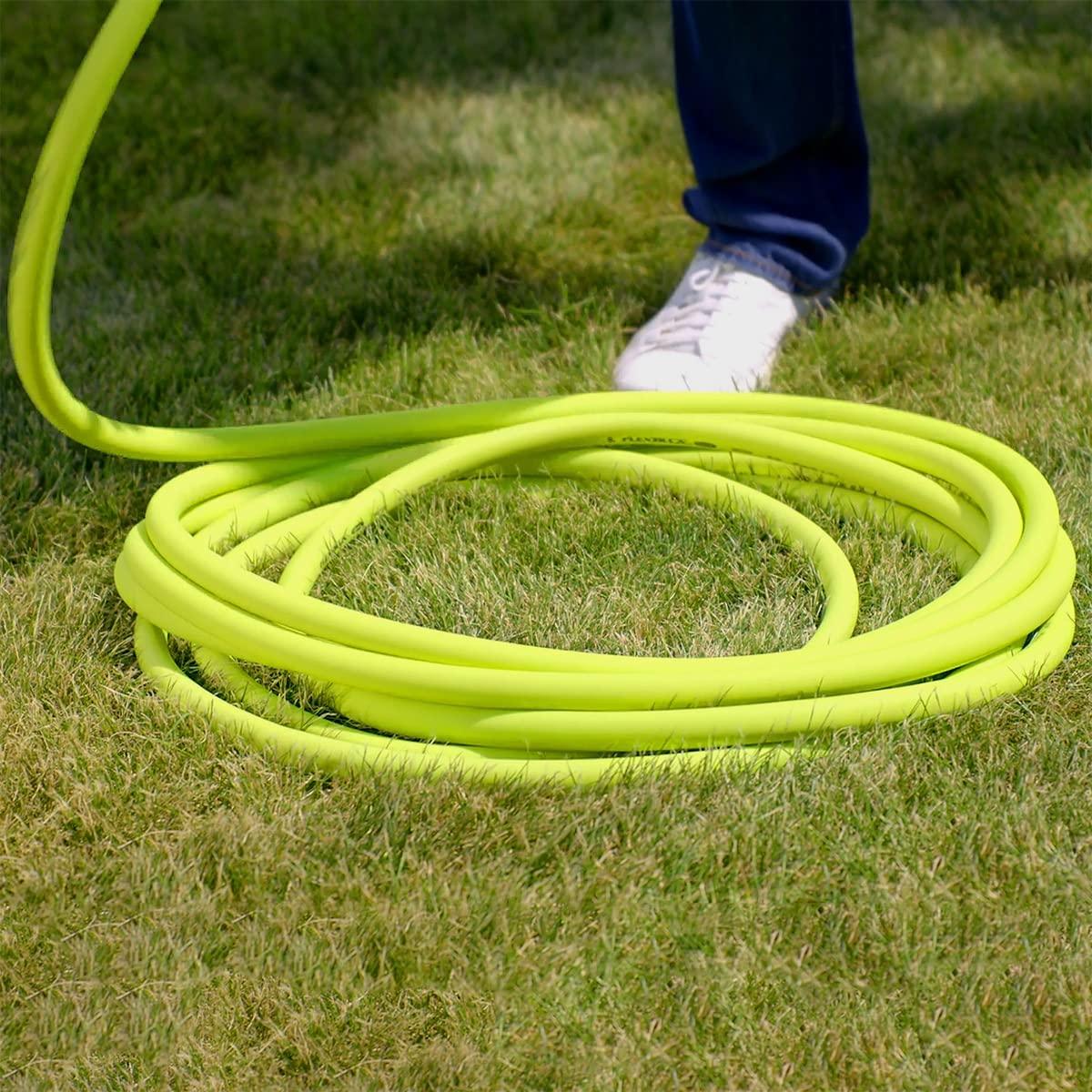 LazyFlex™ Garden Hose 5/8 in. x 75 ft., Heavy Duty, Lightweight, Drinking Water Safe, Salad Color, Pro Connectors - Lazy Pro