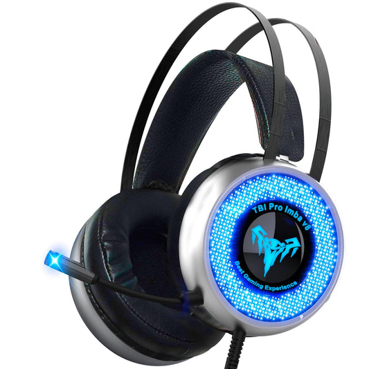 LazyGamer™ Gaming Headset with 50mm Dynamics, Comfy Earmuffs, LED, Microphone, Mute & Volume Control