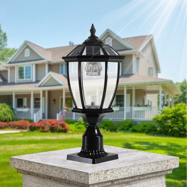 LazyGround™ Landscape Solar Post Light, Outdoor Patio Solar Lamp with Remote Control, Cool and Warm Lights, LED Light Decor for Garden Deck Street, Waterproof, Retro Style - Lazy Pro