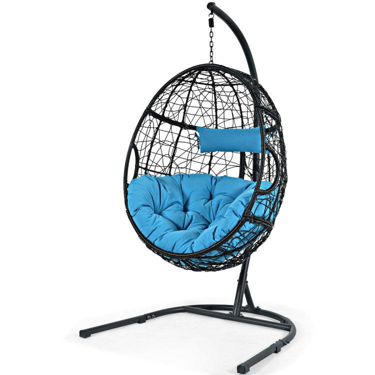 LazyHammocks™ Hanging Cushioned Hammock Chair with Stand - Lazy Pro