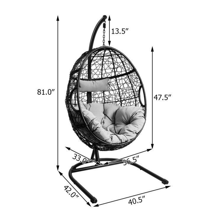 LazyHammocks™ Hanging Cushioned Hammock Chair with Stand - Lazy Pro