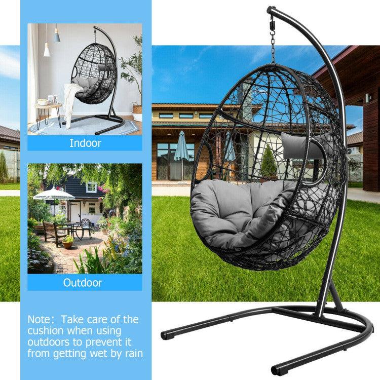 LazyHammocks™ Hanging Cushioned Hammock Chair with Stand - Lazy Pro