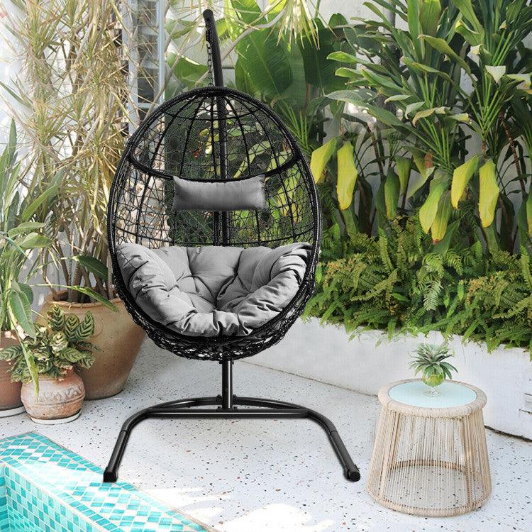 LazyHammocks™ Hanging Cushioned Hammock Chair with Stand - Lazy Pro