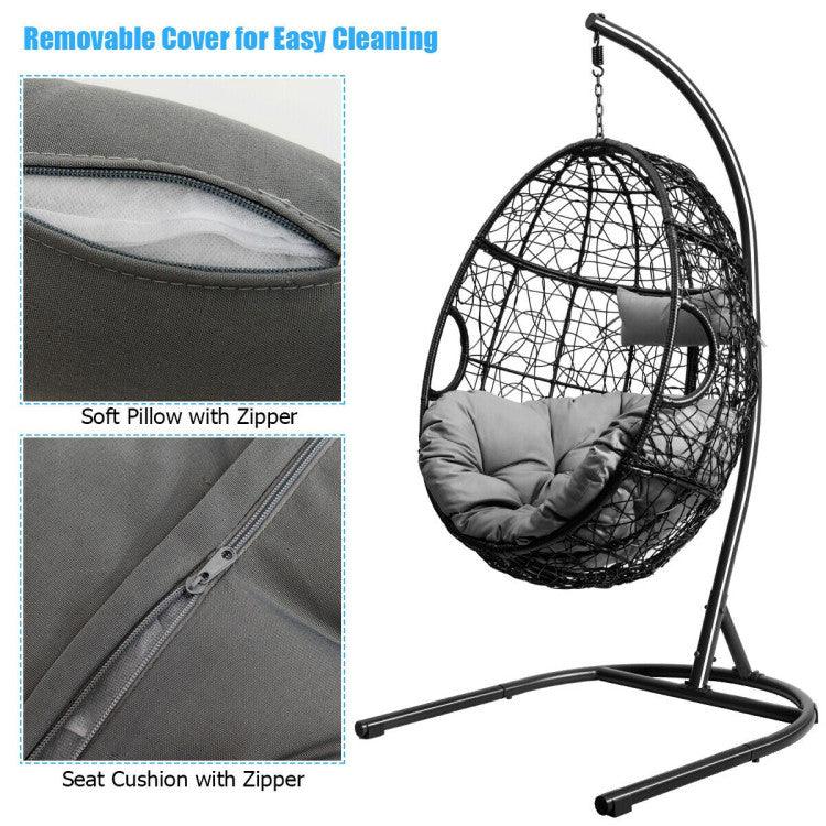 LazyHammocks™ Hanging Cushioned Hammock Chair with Stand - Lazy Pro