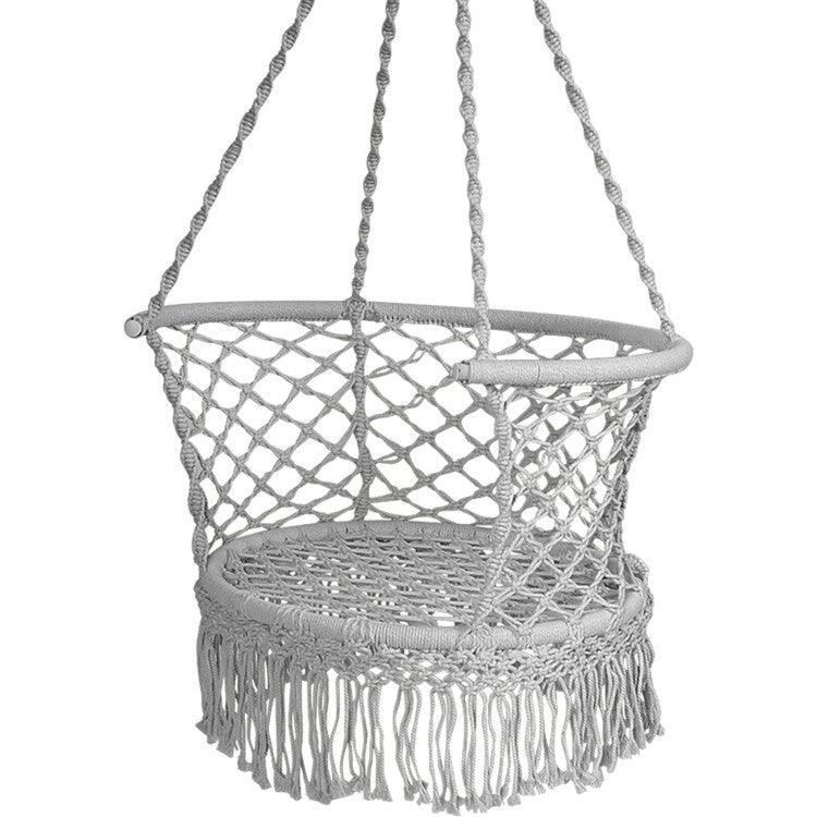 LazyHammocks™ Hanging Hammock Chair with 330 Pounds Capacity and Cotton Rope Handwoven Tassels Design - Lazy Pro