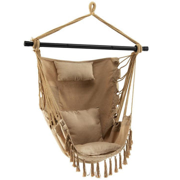 LazyHammocks™ Hanging Rope Swing Chair with Soft Pillow and Cushions - Lazy Pro