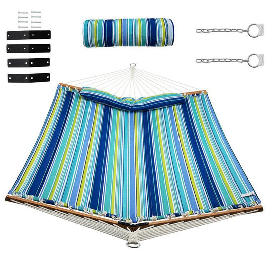 LazyHammocks™ Patio Hammock Foldable Portable Swing Chair Bed with Detachable Pillow