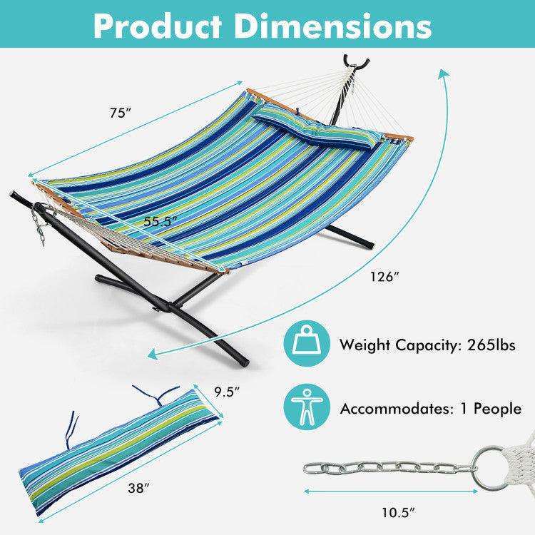 LazyHammocks™ Patio Hammock Foldable Portable Swing Chair Bed with Detachable Pillow - Lazy Pro