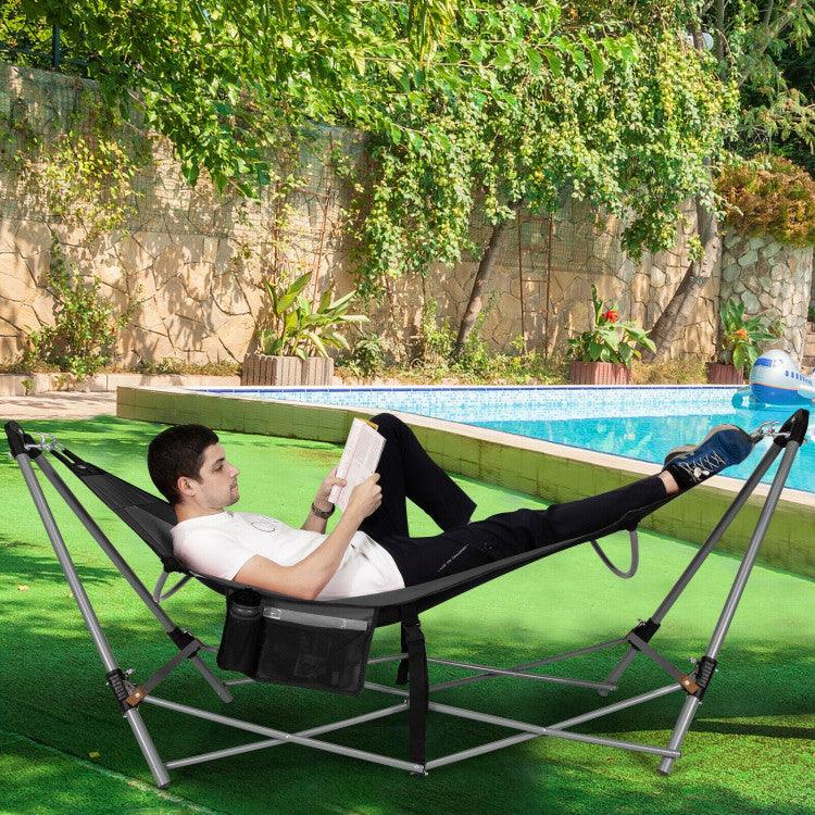 LazyHammocks™ Portable Folding Hammock with Hammock Stand - Lazy Pro