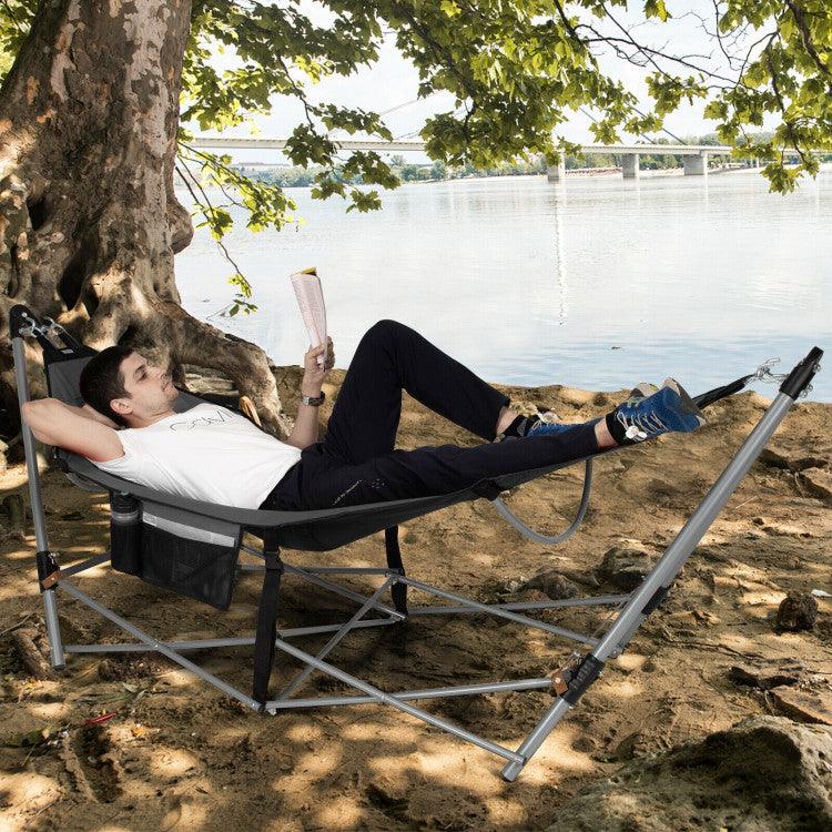 LazyHammocks™ Portable Folding Hammock with Hammock Stand - Lazy Pro