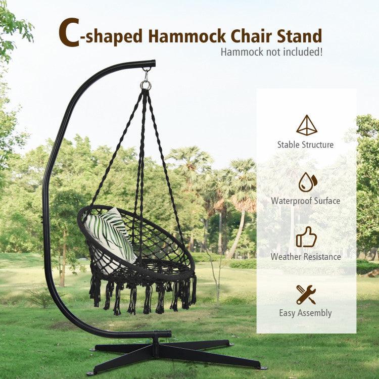 LazyHammocks™ Solid Steel C Hammock Frame Stand - Lazy Pro