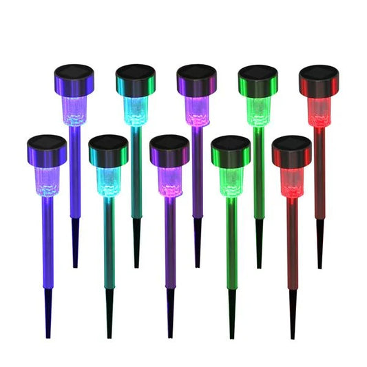 LazyInground™ 10PCS Garden Outdoor Spots Lights LED Lawn Solar Landscape Path Lights Yard Lamp