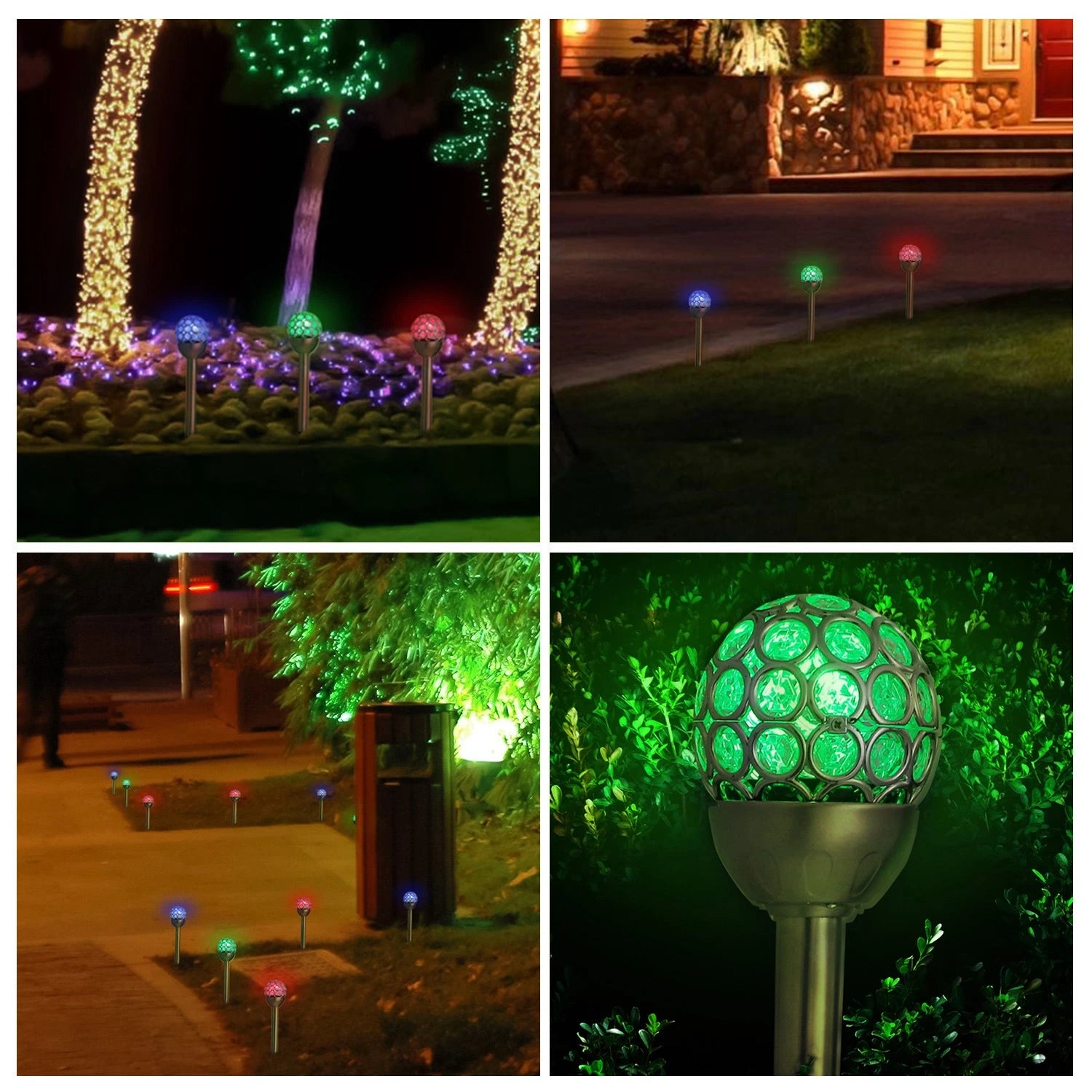 LazyInground™ 3 Pcs Outdoor Solar Lights IP44 Waterproof Ball RGB Light Garden Decor Lamp Landscape Christmas - Lazy Pro