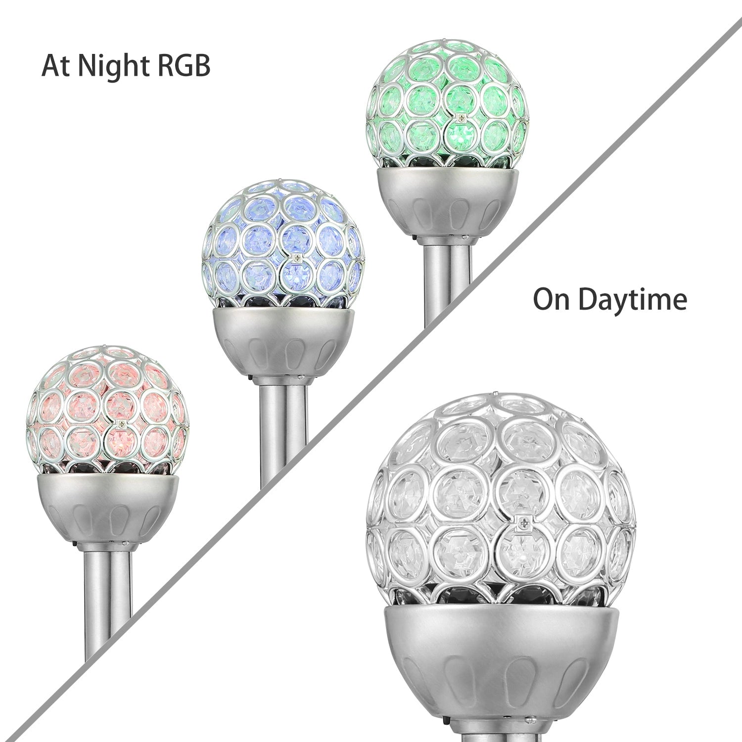 LazyInground™ 3 Pcs Outdoor Solar Lights IP44 Waterproof Ball RGB Light Garden Decor Lamp Landscape Christmas - Lazy Pro