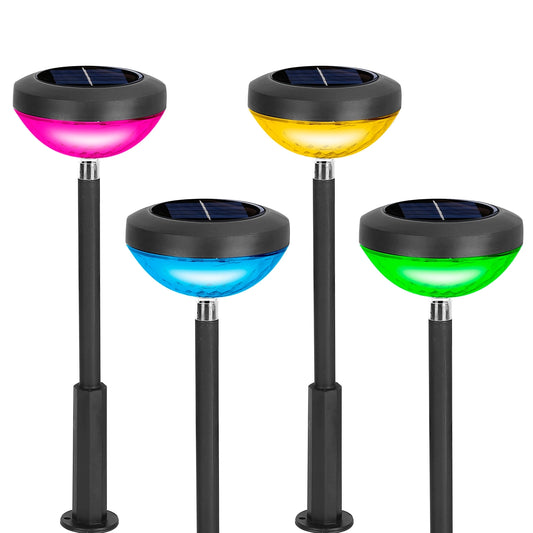 LazyInground™ 4Packs Solar Pathway Light Color Changing Garden Light Landscape Stake Light