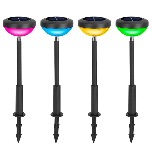 LazyInground™ 4Packs Solar Pathway Light Color Changing Garden Light Landscape Stake Light