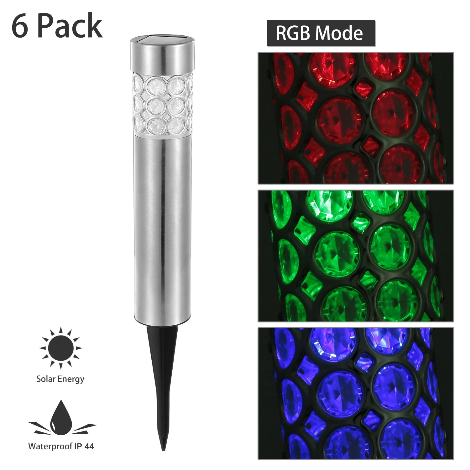 LazyInground™ 6 Pack Outdoor Solar Light IP44 Waterproof RGB Garden Lamp Landscape Lawn Décor Light - Lazy Pro