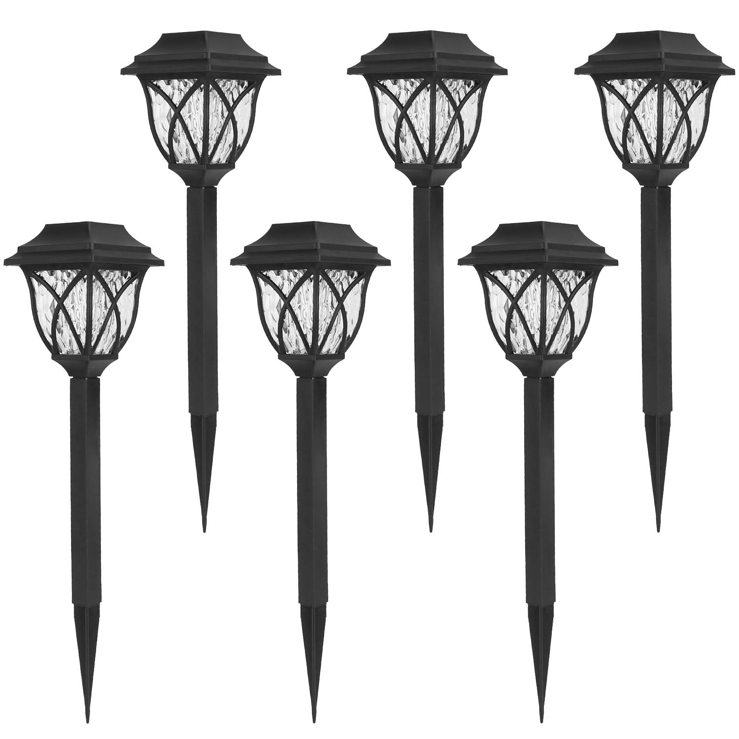 LazyInground™ 6Pack Solar Powered Stake Light Outdoor Decorative Landscape Lamp IP45 Waterproof Auto On Off Outdoor Light for Pathway Garden Yard Patio - Lazy Pro