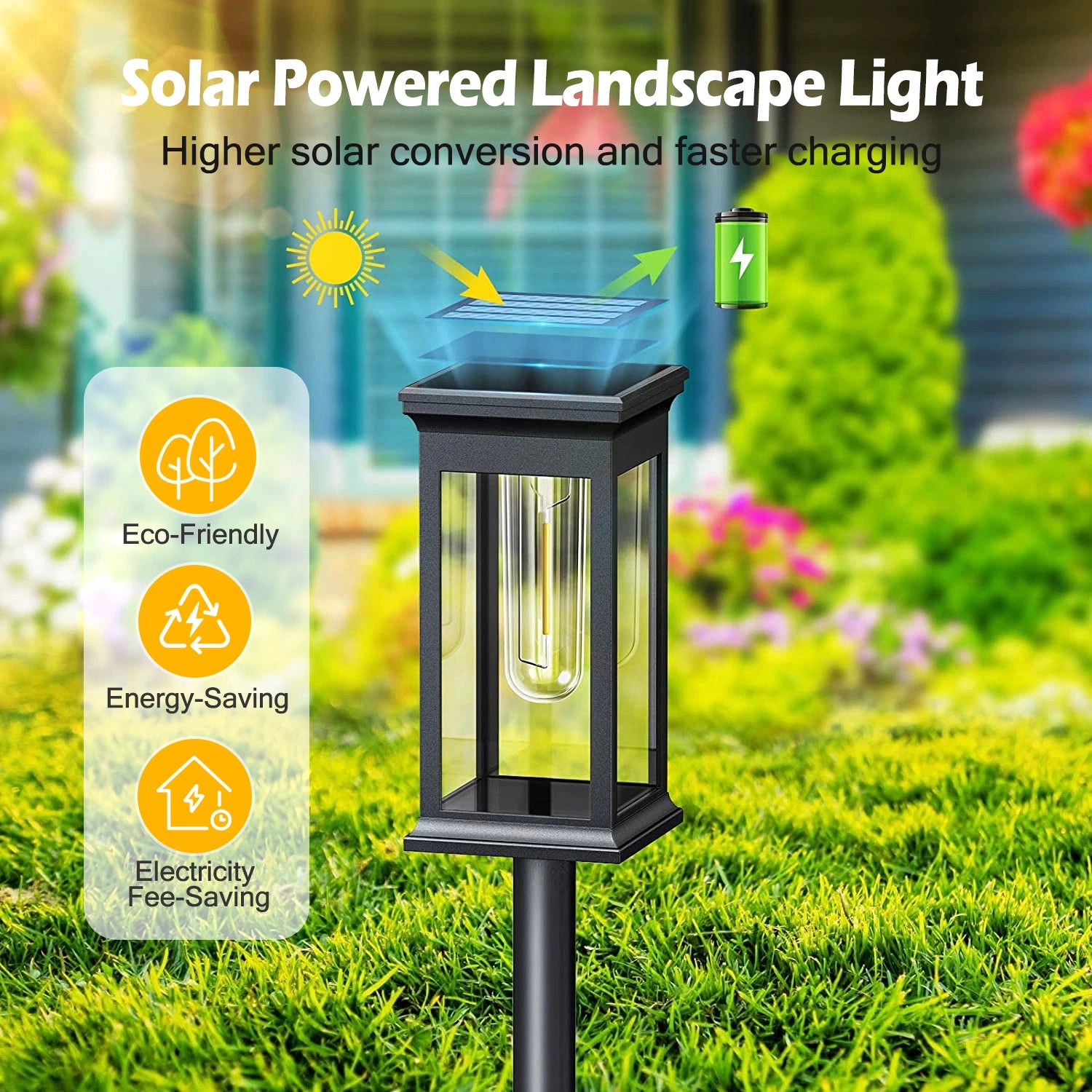 LazyInground™ 6Pack Solar Powered Stake Light Outdoor Decorative Landscape Lamp IP65 Waterproof Auto On Off Outdoor Light for Pathway Garden Yard Patio - Lazy Pro