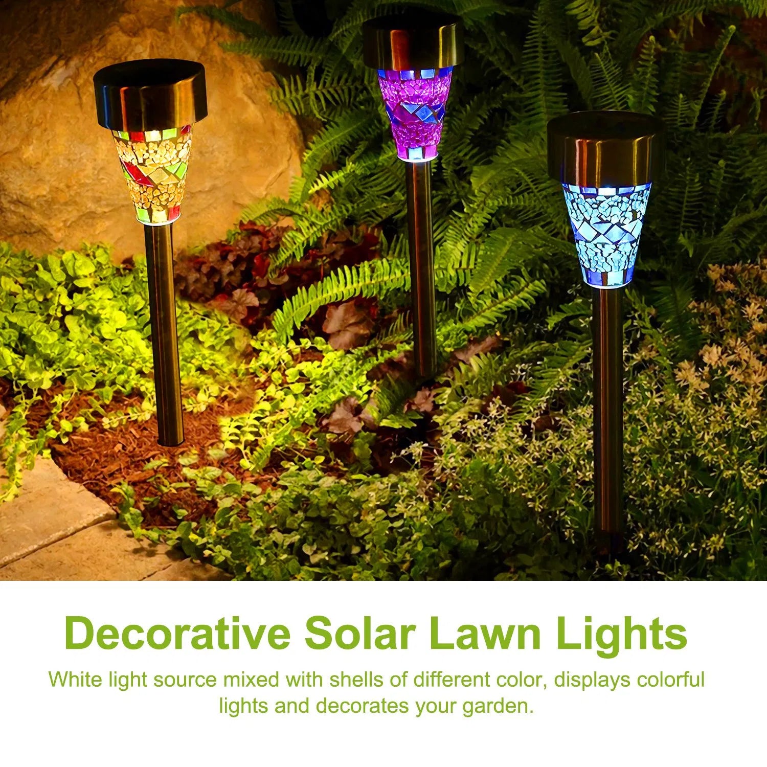 LazyInground™ 6Packs Solar Garden Lights Outdoor Solar Pathway Lights IP44 Water Resistant Landscape Lights - Lazy Pro