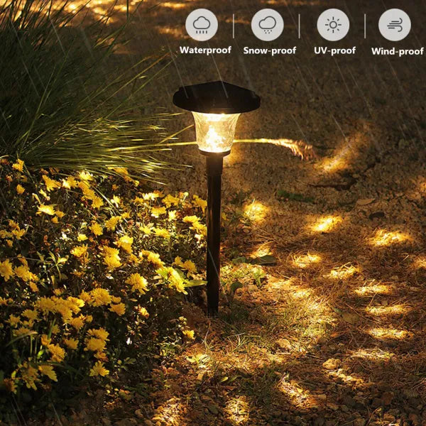 LazyInground™ 6PCS Solar Pathway Lights - 2 Modes Solar Landscape Lights W/ IP65 Waterproof, Solar Powered Outdoor Path Lights for Walkway/Yard/Backyard/Lawn/Sidewalk/Landscape Decorative(Warm White&RGB) - Lazy Pro