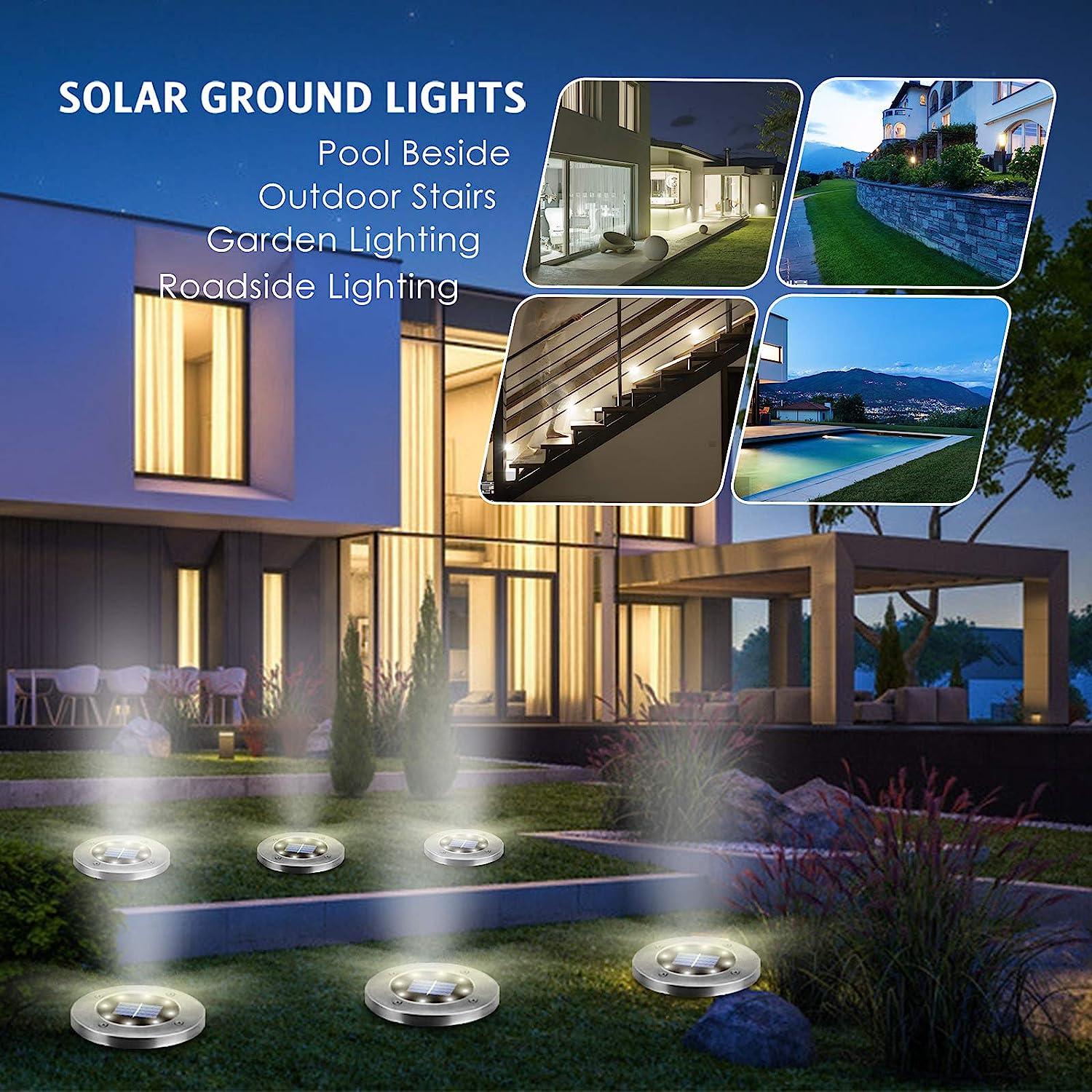 LazyInground™ Solar Ground Lights, Garden Lights Solar Powered,Disk Lights Waterproof In-Ground Outdoor Landscape - Lazy Pro