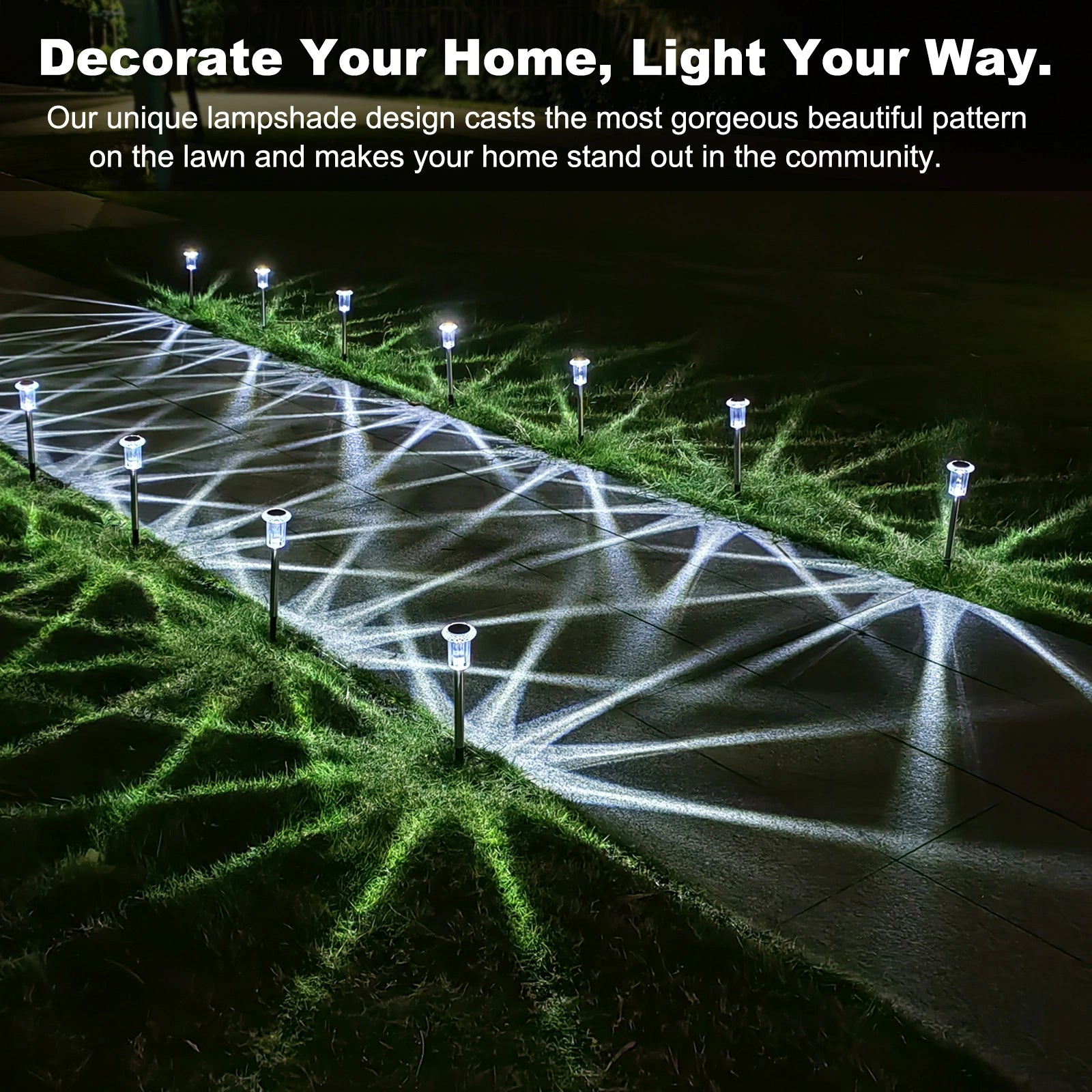 LazyInground™ Solar Pathway Lights, Solar Garden Lights Outdoor White, Waterproof Led Path Lights for Yard, Patio, Landscape, Walkway - Lazy Pro