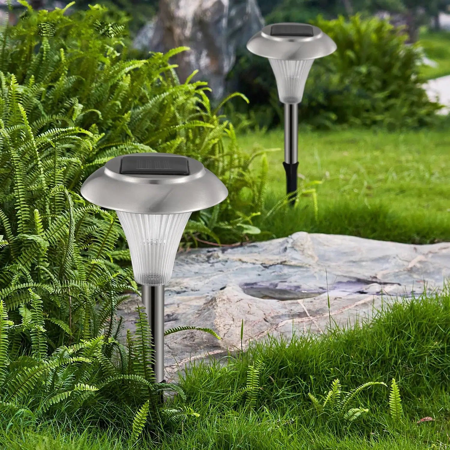 LazyInground™4Packs Solar Garden Lights Outdoor IP44 Waterproof Solar Pathway Lights Color Changing Landscape Lamps - Lazy Pro