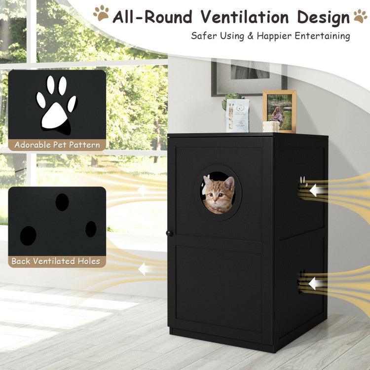 LazyKennels™ 2-tier Litter Hidden Cat House With Anti-toppling Device - Lazy Pro