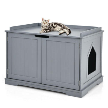 LazyKennels™ Cat Litter Box Enclosure with Double Doors for Large Cat and Kitty - Lazy Pro