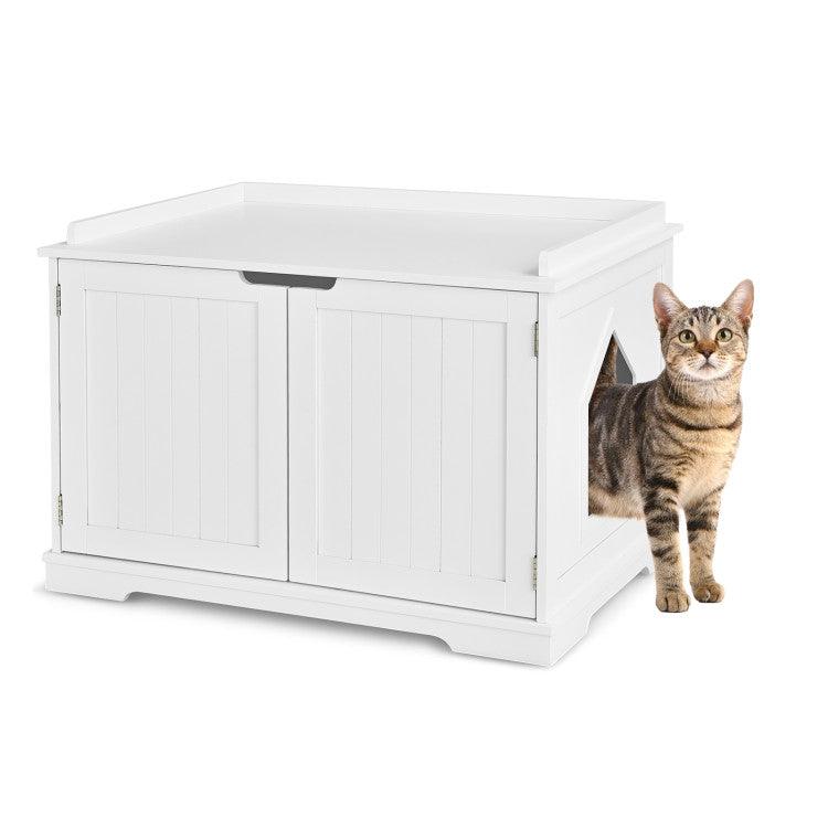 LazyKennels™ Cat Litter Box Enclosure with Double Doors for Large Cat and Kitty - Lazy Pro