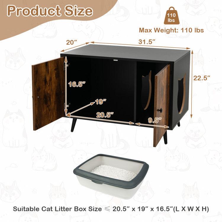 LazyKennels™ Industrial Cat Litter Box Enclosure with Divider and Cat-Shaped Entries - Lazy Pro