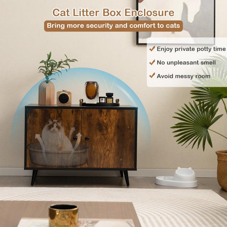 LazyKennels™ Industrial Cat Litter Box Enclosure with Divider and Cat-Shaped Entries - Lazy Pro