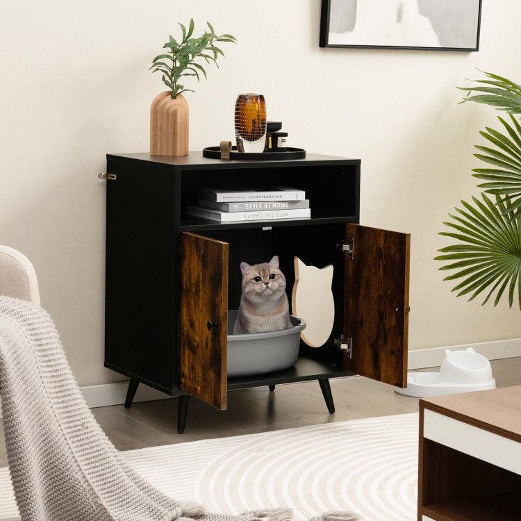 LazyKennels™ Industrial Cat Litter Box Enclosure with Entry and Open Compartment - Lazy Pro