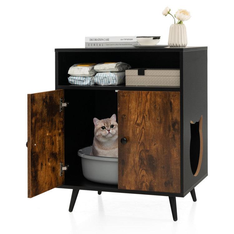 LazyKennels™ Industrial Cat Litter Box Enclosure with Entry and Open Compartment - Lazy Pro