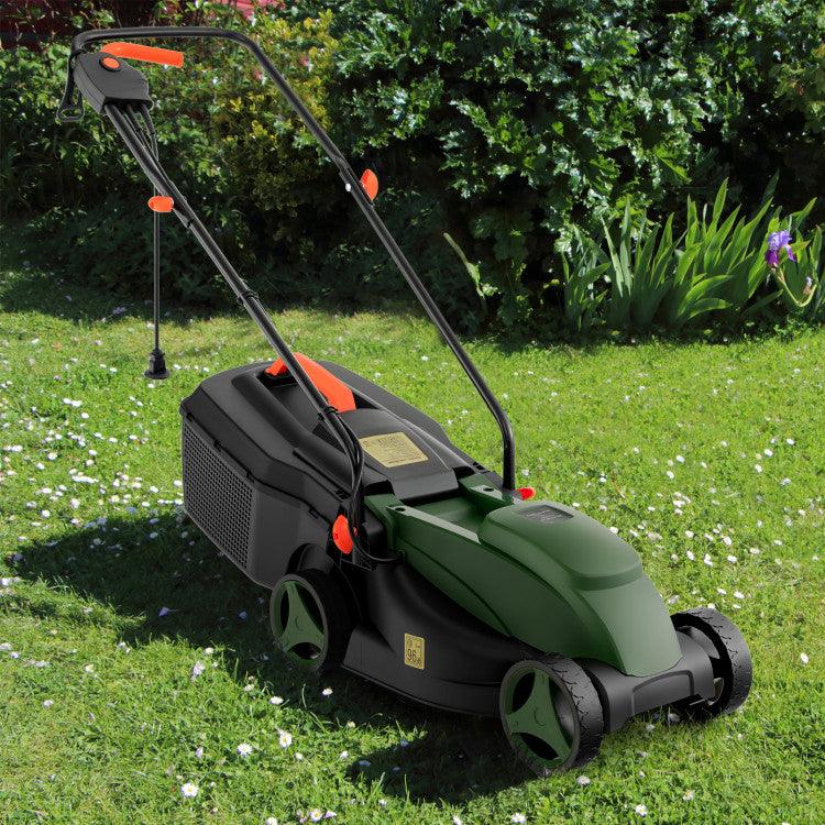 LazyLawn™ 10-AMP 13.5 Inch Adjustable Electric Corded Lawn Mower with Collection Box - Lazy Pro