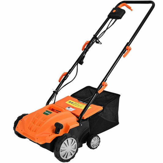 LazyLawn™ 13 Inch 12 Amp Electric Scarifier with Collection Bag and Removable Blades