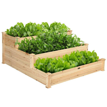 LazyLawn™ 3 Tier Elevated Wooden Vegetable Garden Bed - Lazy Pro