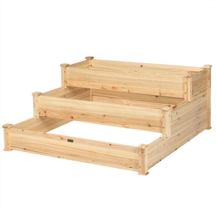 LazyLawn™ 3 Tier Elevated Wooden Vegetable Garden Bed - Lazy Pro