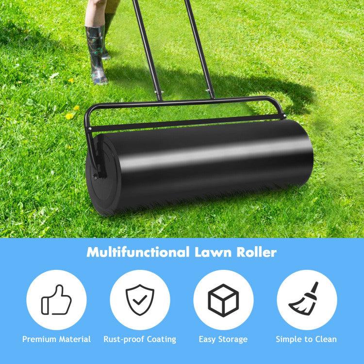 LazyLawn™ 36 x 12 Inch Tow Lawn Roller Water Filled Metal Push Roller - Lazy Pro