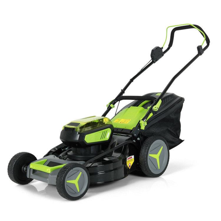 LazyLawn™ 40V 18 Inch Brushless Cordless Push Lawn Mower 4.0Ah Batteries and 2 Chargers - Lazy Pro