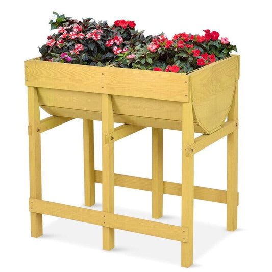LazyLawn™ Raised Wooden Planter Vegetable Flower Bed with Liner