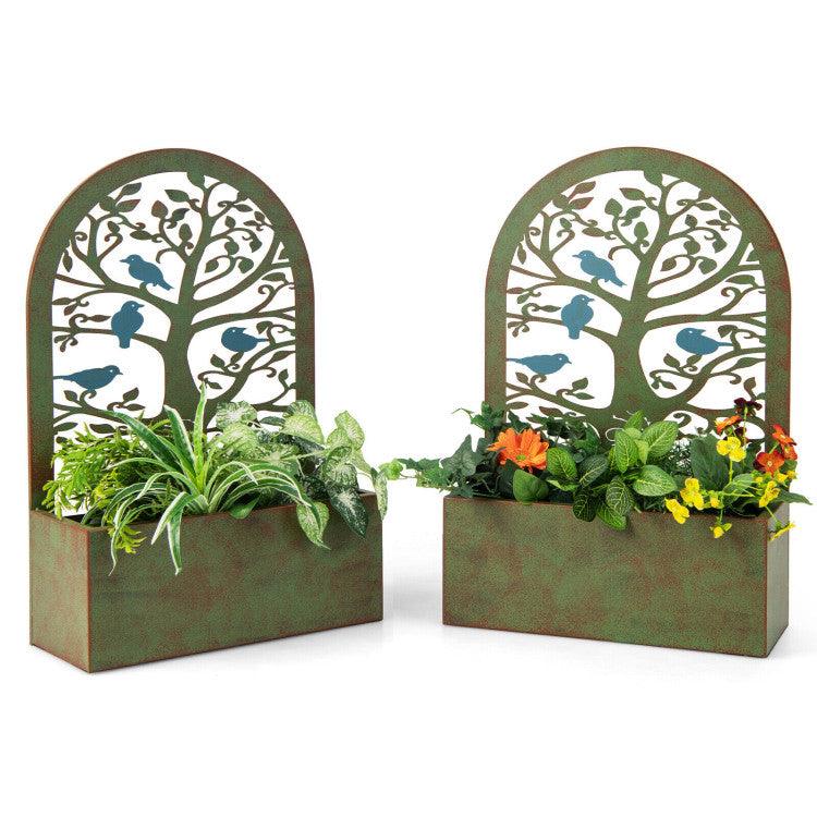 LazyLawn™ Set of 2 Decorative Raised Garden Bed for Climbing Plants - Lazy Pro