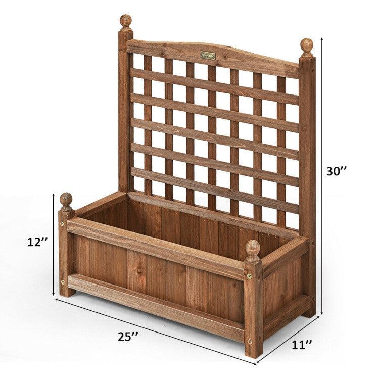 LazyLawn™ Solid Wood Planter Box with Trellis Weather-resistant Outdoor - Lazy Pro